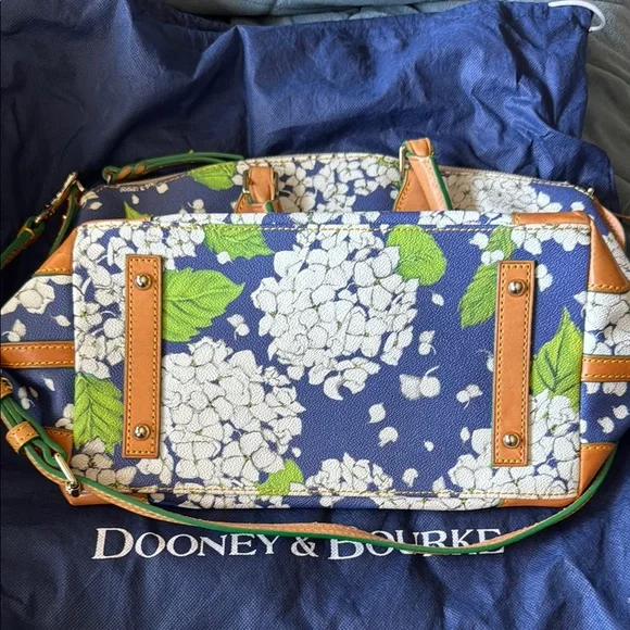 Dooney & Bourke Blue and Green Floral Satchel - Picture 2 of 5